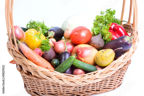 Vegetable collection on a white