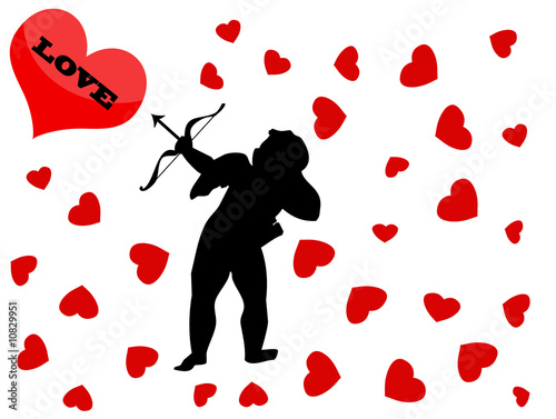 Cupidon And Hearts