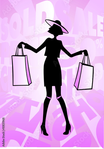 Woman make shopping