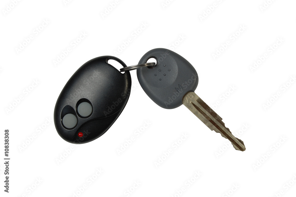 Car Key and Remote isolated on White Car Key and Remote isolated on White