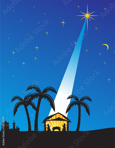 Christmas nativity scene. Vector illustration