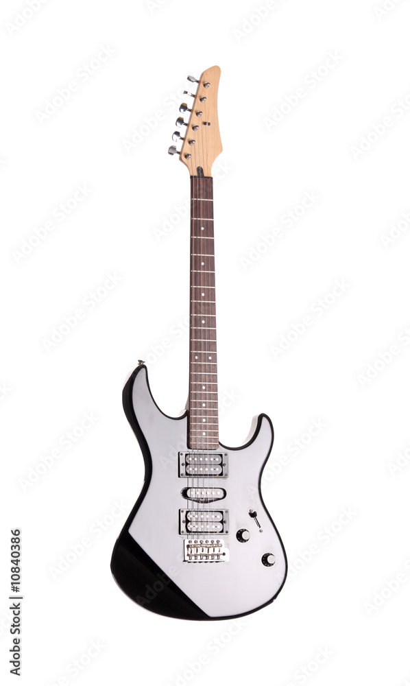 A guitar isolated against white background