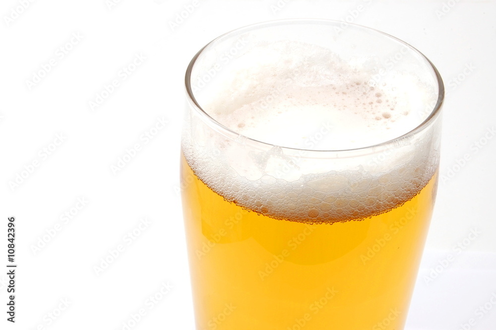 glass of beer isolated on white background