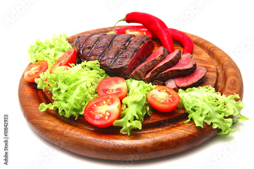 bbq meat and vegetables
