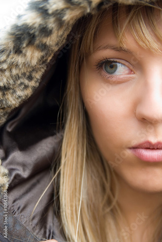 portrait of a beautiful woman with blonde hair