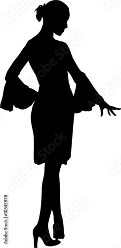 Vector of  girl posing silh...