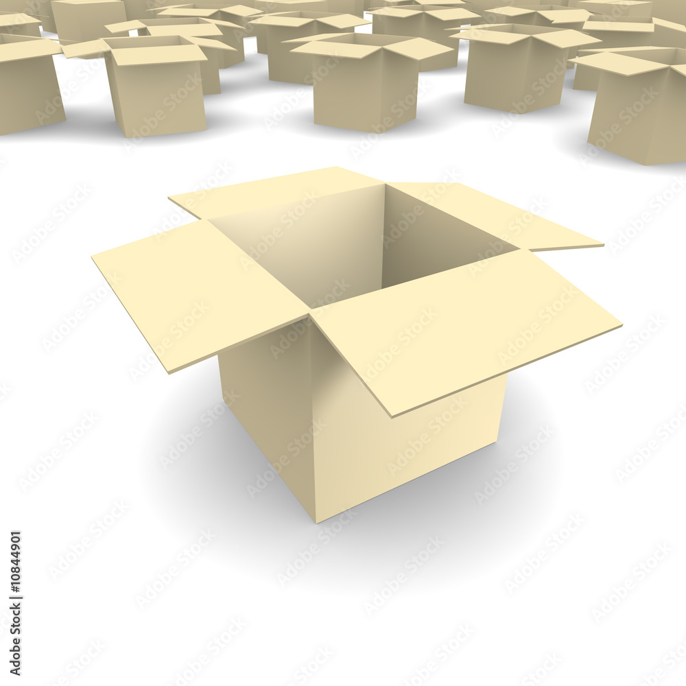 Empty cardboard box 3d rendered image Empty cardboard box 3d rendered image