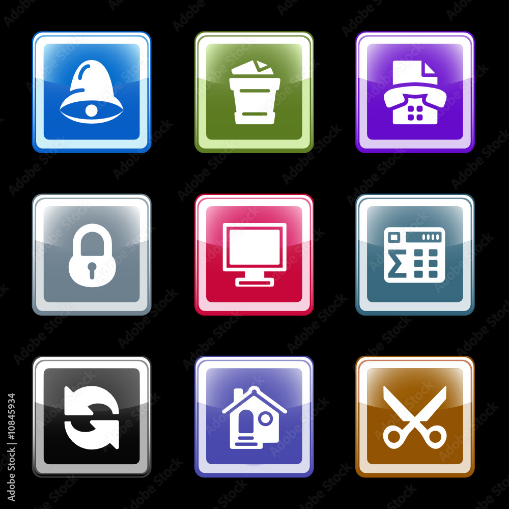 Color screen web icons, set 7 Color screen web icons, set 7