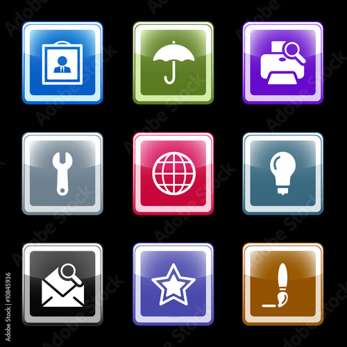 Color screen web icons, set 9