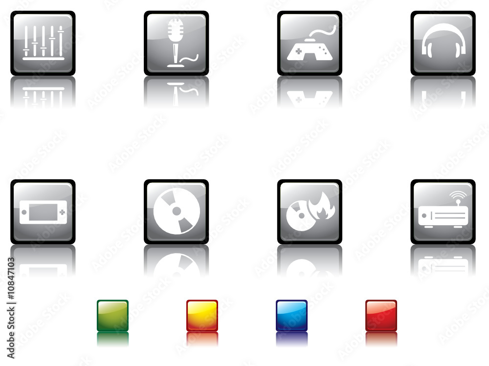 Glossy button series no5...entertainment icons Glossy button series no5...entertainment icons