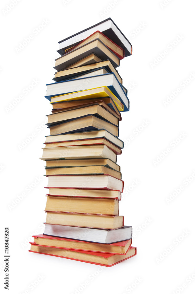 Stack of books isolated on the white background Stack of books isolated on the white background