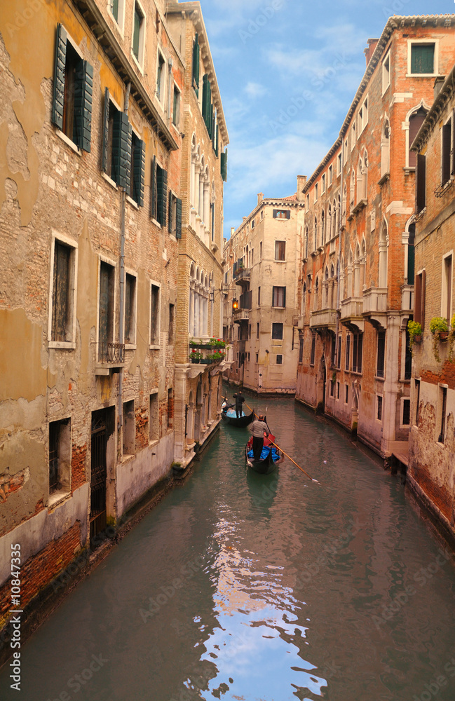 Venice-Gondoliers and Canal