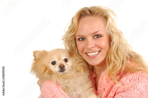 Girl and Pomeranian