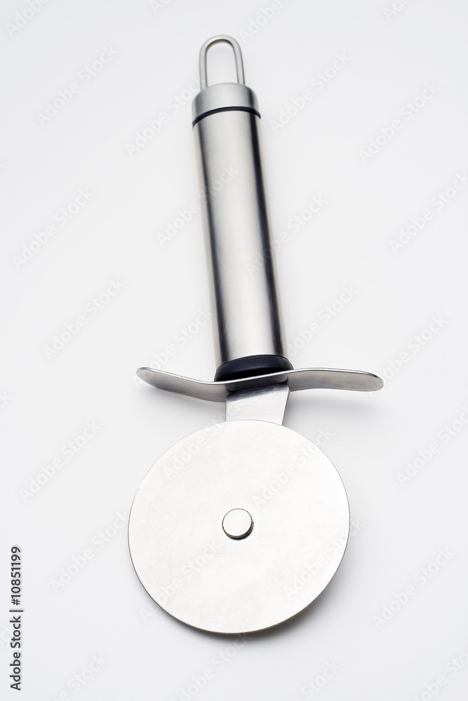 shiny metal pizza cutter isolated shiny metal pizza cutter isolated
