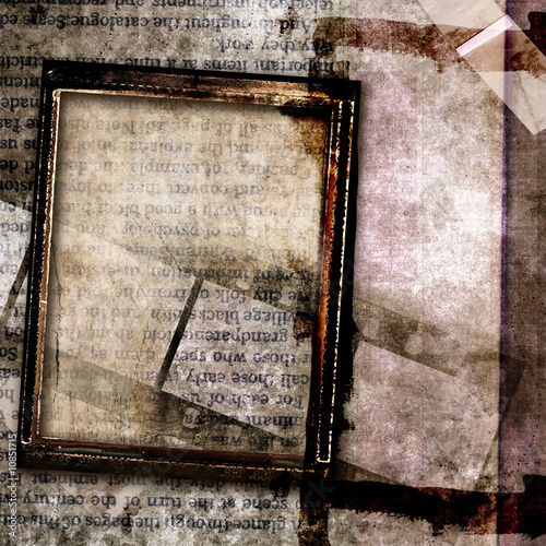 grungy abstraction with frame and filmstrip