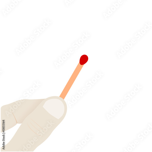 finger mit streichholz