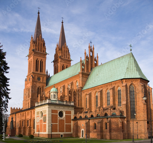 Gothic cathedral located in Wlocalwek, Poland