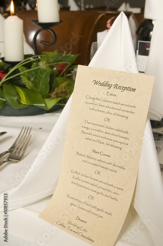 Wedding Reception Menu