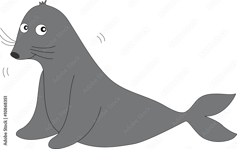 Fototapeta premium seal illustration on a white background