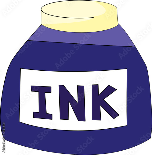 vector Illustration of a bottle of ink