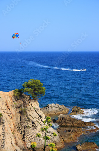 Costa Brava (Spain) with parasailer