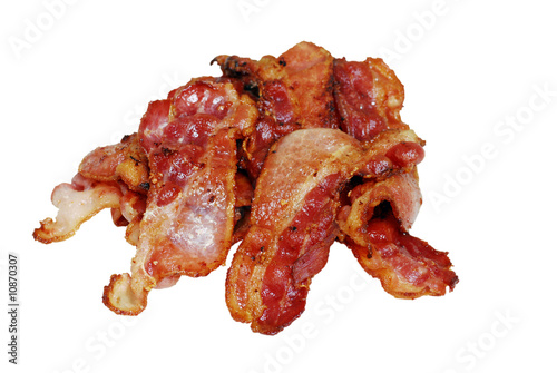 Isolated Bacon on a white background © Michael Gray