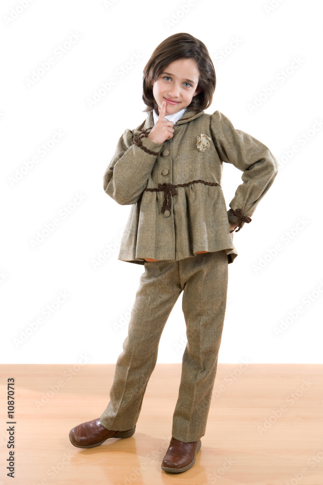 Adorable girl with nice brown suit Adorable girl with nice brown suit