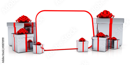 Shiny presents with blank sign