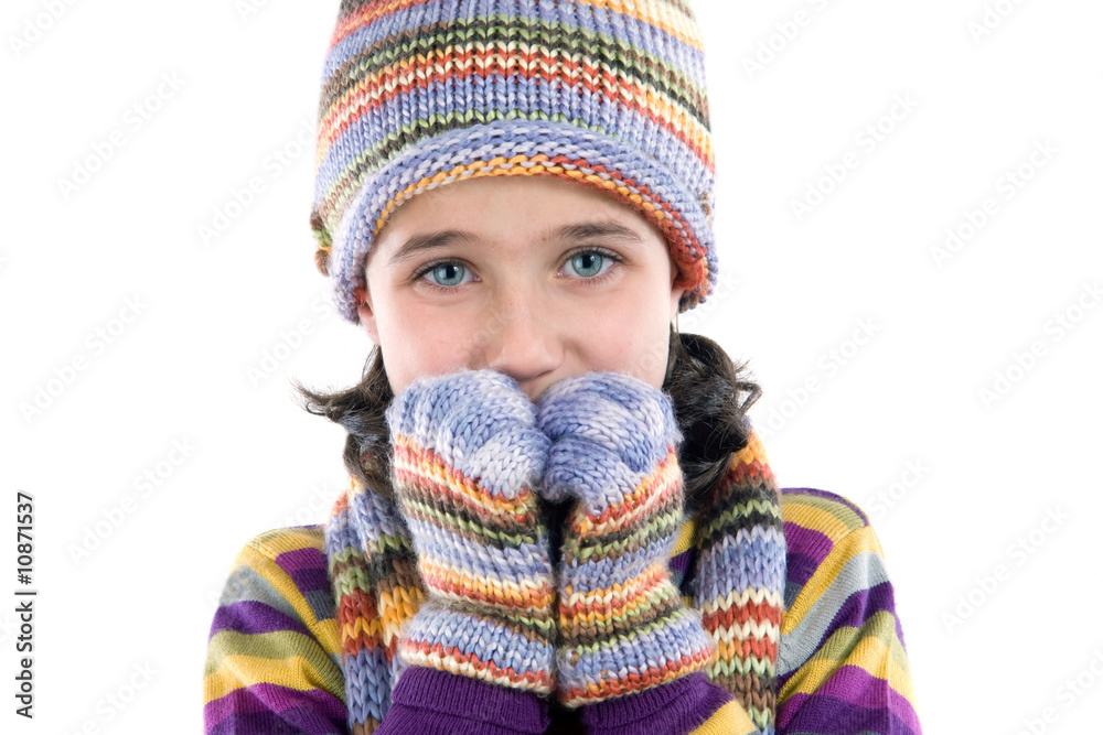 Adorable little girl with clothes for the winter Adorable little girl with clothes for the winter