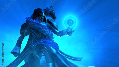 female mage with dragon casting spell