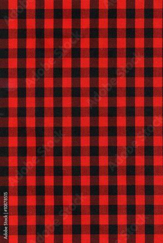 Red and black checkered fabric texture photo