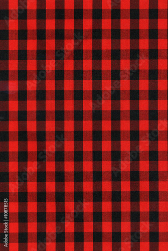Red and black checkered fabric texture