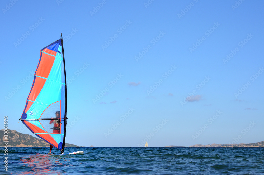 Naklejka premium windsurf on the left