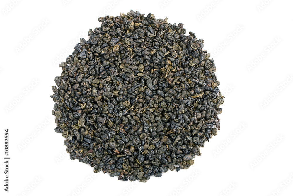 Green tea on a white background Green tea on a white background