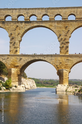 Pont du gard roman bridge vertical view