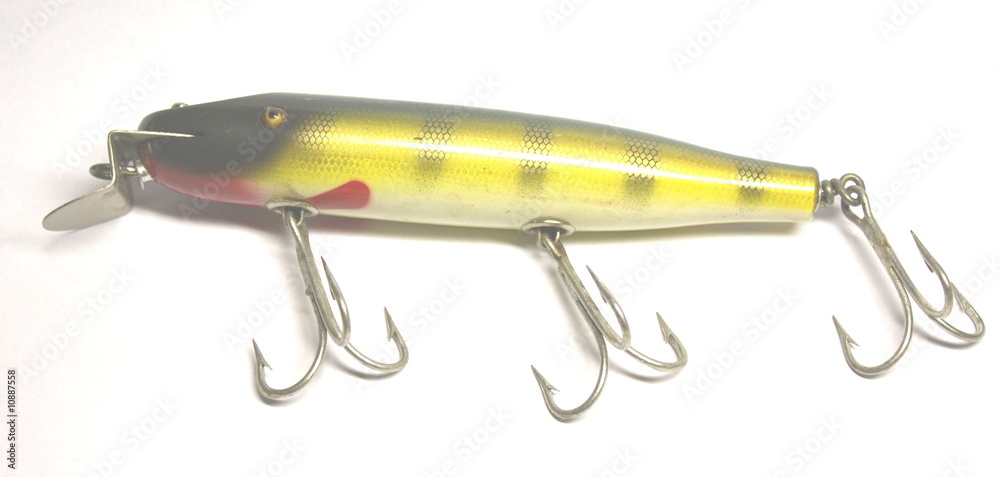 Antique Wooden Fishing Lure Stock Photo