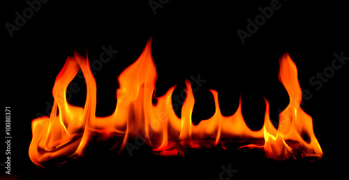 Fire on a black background.