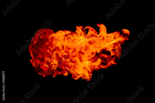 Fire on a black background.