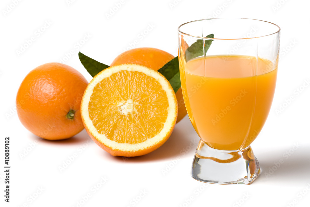 orange juice and fresh oranges orange juice and fresh oranges