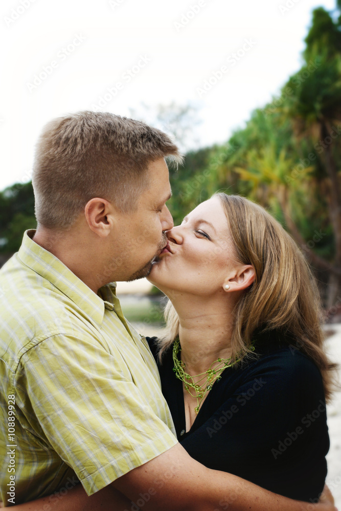 Happy couple kissing