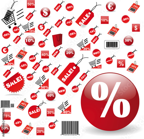 biggest Set of red price tags in vector design
