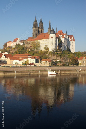 view on Miessen old town over Elbe river