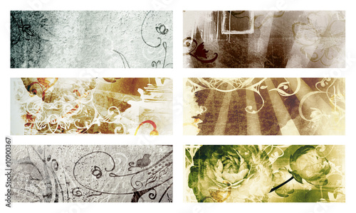 Grunge page with texture and designs