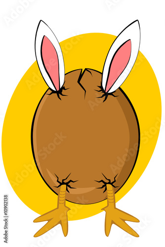 Baby chick or rabbit escaping from an egg