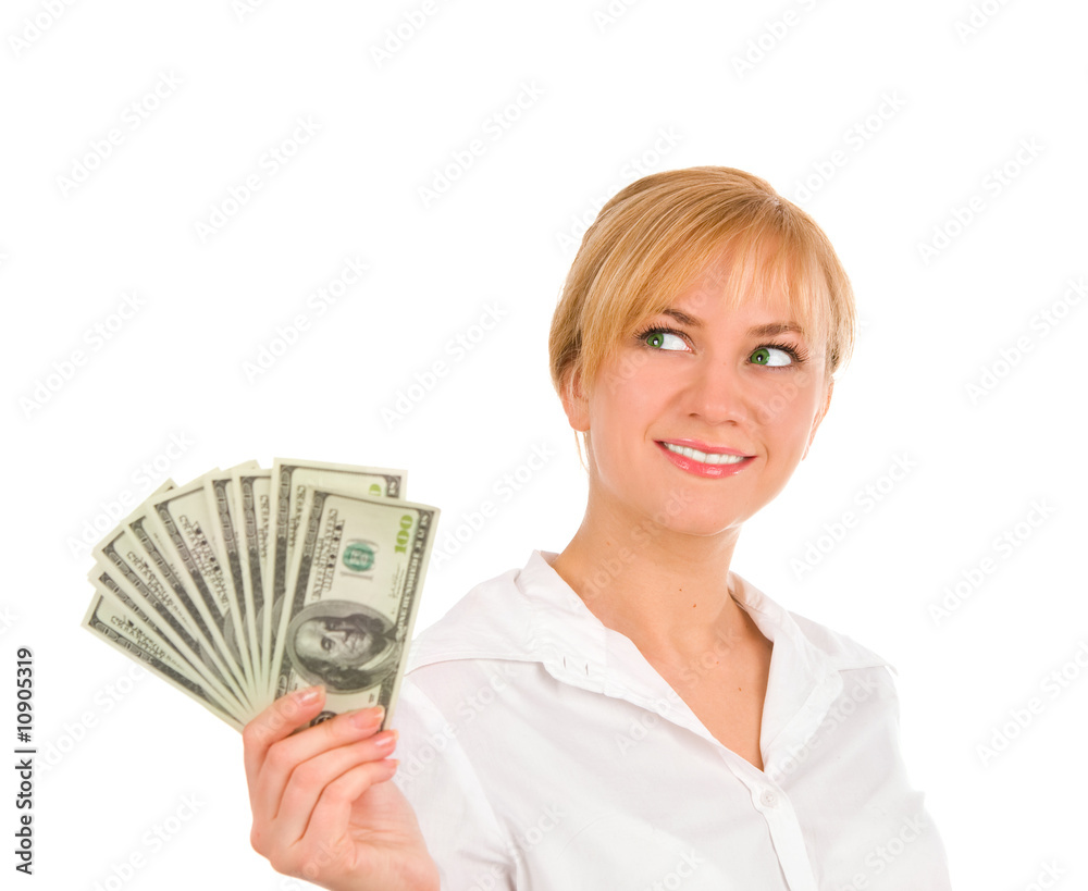 Beautiful woman with money 5