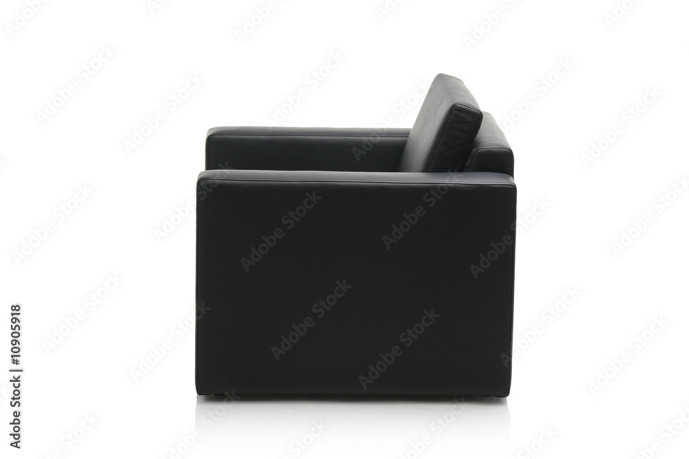Image of a modern black leather armchair Image of a modern black leather armchair