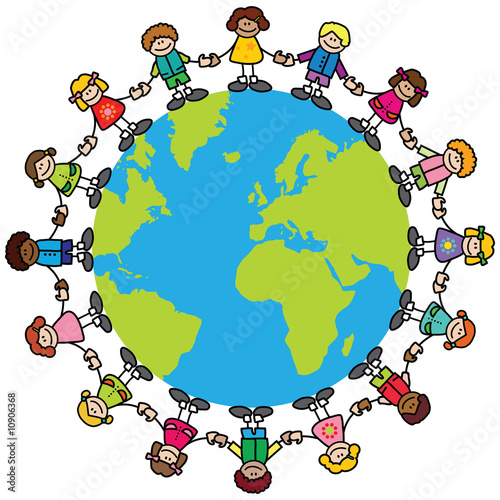 Group of smiling boys and girls