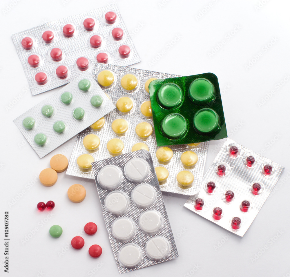 Pills and tablets isolated on white background Pills and tablets isolated on white background
