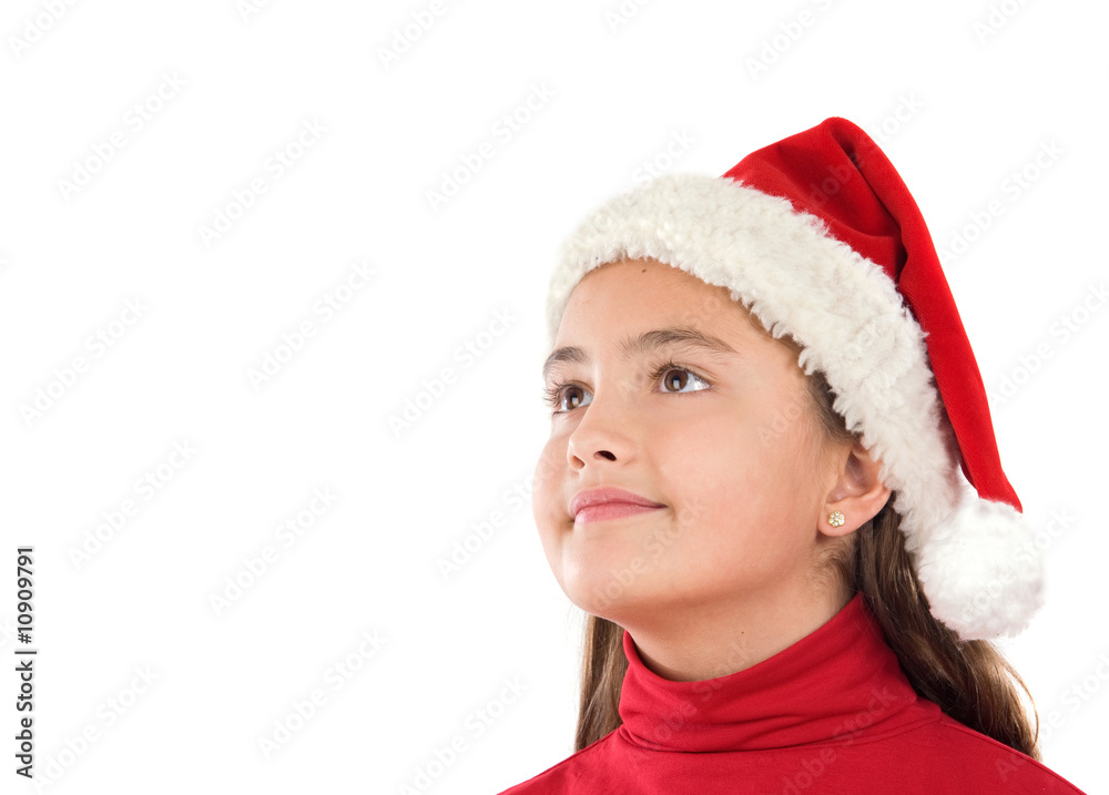 Beautiful girl with hat of christmas Beautiful girl with hat of christmas