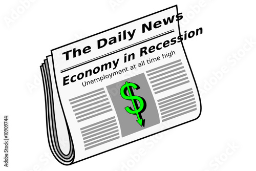 Newspaper with economy headlines